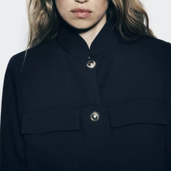 Zara high collar button detail blazer - Picture 5 of 9